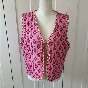 Pink Floral Sleeveless Vest Top